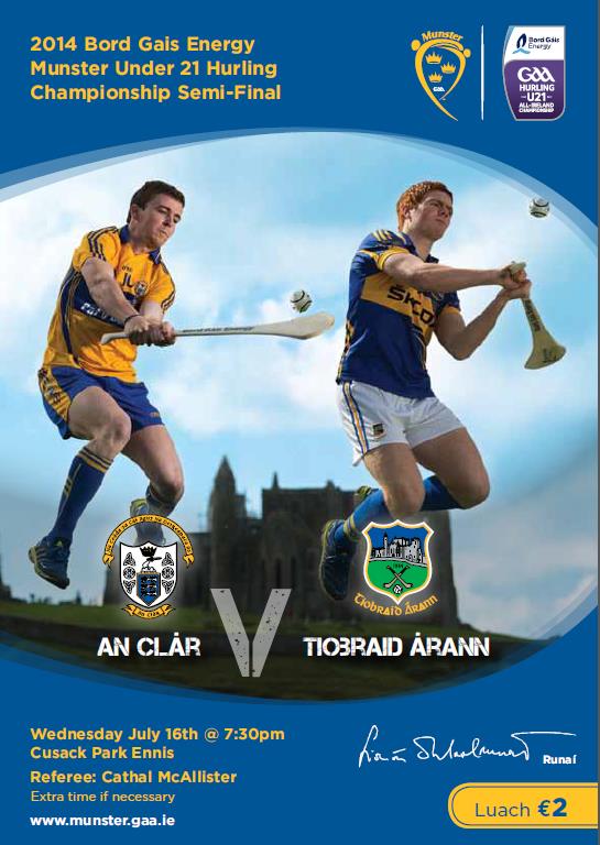 Bord Gais Energy Munster GAA Hurling U21 Championship Semi-Final – Clare 5-19 Tipperary 1-25